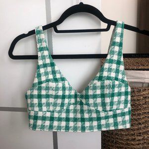 Green Plaid Crop
